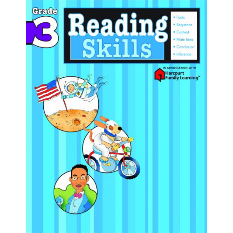 预售 Harcourt Family Learning Flash Kids Reading Skills Grade 3 三年级 阅读技巧 英文原版 哈考特英语学习辅助教材练习册