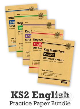 CGP KS2 English SAT考试S Practice Paper 套装 Packs 1, 2, 3, 4 & 5 with Online Extras 英国进口原版书
