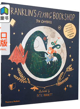 Katie Harnett插画 富兰克林的飞天书店 英文原版 Franklin's Flying Bookshop 趣味故事绘本 3-6岁 Jen Campbell著