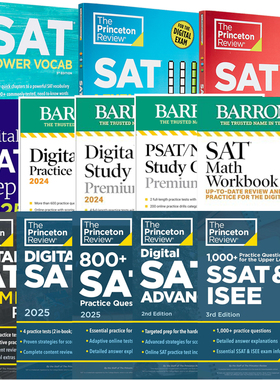 SAT & Digital SAT 备考系列 2025 Princeton Barrons Kaplan Practice Study Guide Level Up Workbook 卡普兰普林斯顿巴朗英文