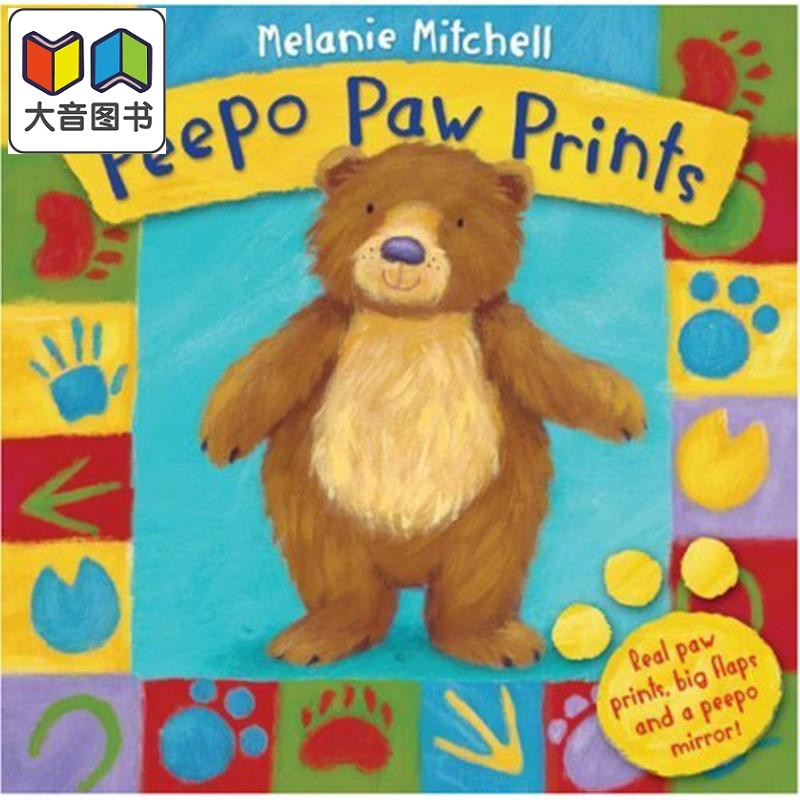 熊波波的爪印 Peepo Paw Prints 英文原版 儿童绘本 动物知识百科图画书 纸板书翻翻书 进口童书 亲子读物 大音