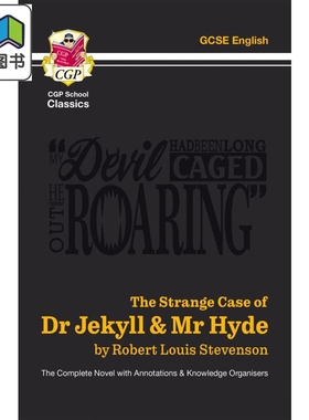 英国CGP原版教辅 The Strange Case of Dr Jekyll & Mr Hyde 化身博士 完整小说附注释知识结构 经典文学著作学习 大音