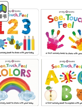 Roger Priddy 罗杰彼蒂 See Touch Feel 启蒙感觉 数字123 字母ABC 颜色Colors 英文原版纸板书 亲子儿童绘本 大音