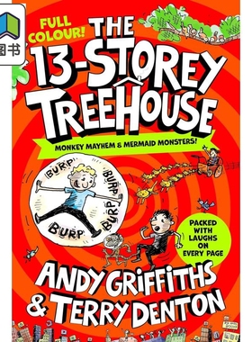 树屋故事1 13层小屁孩树屋历险记 全彩版The 13-Storey Treehouse Colour Edition英文原版 儿童漫画故事小初文学 大音