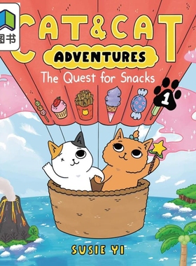 桥梁漫画 猫猫历险记1 寻找零食 Cat & Cat Adventures The Quest for Snacks 英文原版进口 儿童图画图像小说 大音
