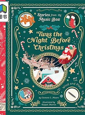 英文绘本音乐盒的故事圣诞前夕 Stories from the Music Box Twas the Night Before Christmas 儿童小初文学 大音