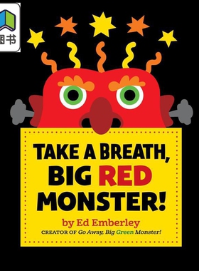 深呼吸 大红怪 Take a Breath Big Red Monster 英文原版 儿童情绪管理绘本故事 亲子读物 进口童书 精装 4岁以上 大音