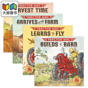 Time Mac Harvest 英文原版 大音 Tractor Barn Farm 拖拉机麦克系列4册套装 Builds Fly Learns 进口图书儿童绘本