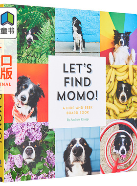 Lets Find Momo寻找莫莫1 让我们找到Momo 英文原版纸板书 A Hide-And-Seek Board Book 狗狗找找书 捉迷藏的书 大音