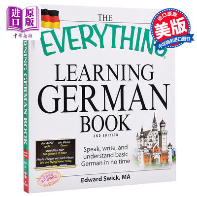 德语学习系列 德语学习书 第2版 Everything Learning German Book Media 附CD 小语种德文学习自学教材英文德文互译进口原版