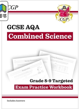 英国CGP原版 New GCSE Combined Science AQA Grade 8-9 Exam 新的GCS 综合科学AQA8-9 级考试练习册