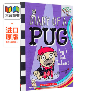 学乐大树系列 12岁 530L Pugs Diary 哈马狗4 儿童初级章节书桥梁书 Got Pug 图像小说7 大音 英文原版 Talent