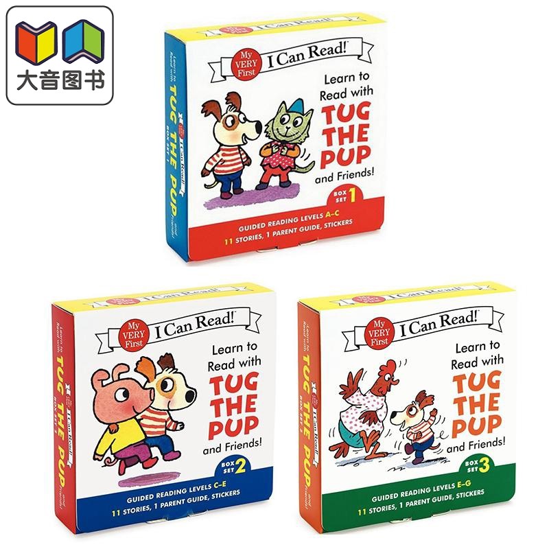 英文原版 入门级分级读物 小狗与朋友3盒 共34册 Learn to read with Tug the PUP and Friends box set 1-3 大音