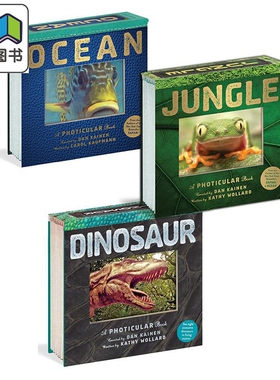 3D立体绘本系列3册 Ocean海洋 Jungle丛林 Dinosaur 光与影视觉书系列 会动的3D图片书 英文原版 纽约时报畅销书 大音