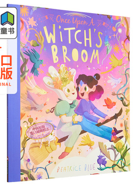 Beatrice Blue Once Upon a Witchs Broom 从前有个小魔法师 儿童绘本 故事图画书 英文原版 进口图书 大音