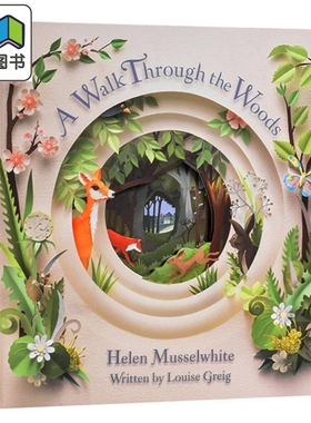 穿过丛林 精美纸雕书 英文原版绘本 A Walk Through the Woods 剪纸立体书 精装 Louise Greig 英文版进口原版 大音