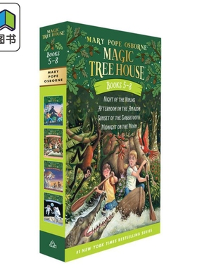 Magic Tree House Volumes 神奇树屋卷5-8盒装 英文原版 进口原版 6岁到9岁 儿童章节桥梁书 小初文学 神奇树屋 大音