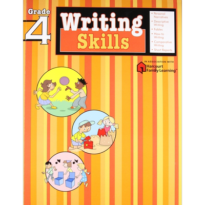 Harcourt Family Learning Flash Kids Writing Skills Grade 4 写作技能 英文原版 英语写作 哈考特教材教辅 家庭学习练习册