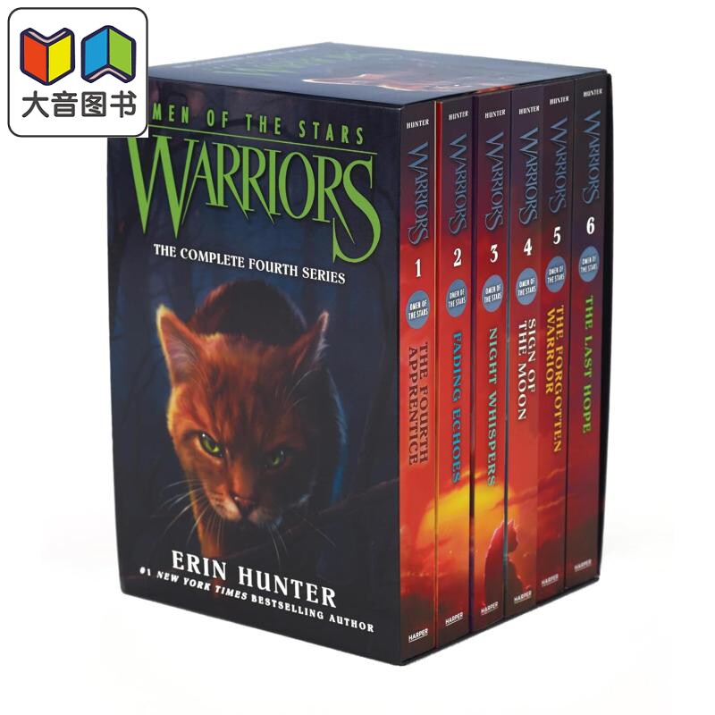 猫武士四部曲星预言6册 赠音频 560~790L Warriors Omen of the Stars 英文原版传奇的猫族 儿童文学桥梁章节书小说 大音