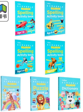 Collins SCRABBLE Junior Book 英文原版柯林斯少儿游戏活动书字典合集 Spelling拼写Puzzle拼图Wordsearch寻字 大音