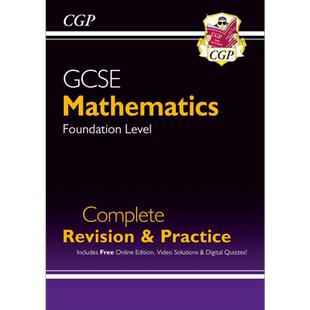 英国原版CGP教辅 新2021年GCSE数学完整修订和实践 基础 New 2021 GCSE Maths Complete Revision & Practice 大音