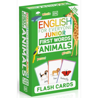 English for Everyone Junior First Words Animals Flash Cards人人学英语青少版 动物单词卡片 英语学习 原版 大音