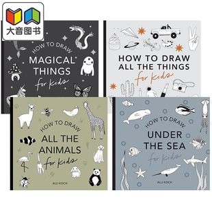 儿童迷你绘画课4册 Alli How Animals 大音 预售 Things Draw Koch All 美育启蒙创意涂画 英文原版 Magical The