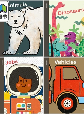 春风街发现书 Spring Street Discover 4册 汽车+职业+恐龙+动物 英文原版儿童绘本读物 图画书 精装 进口童书 大音