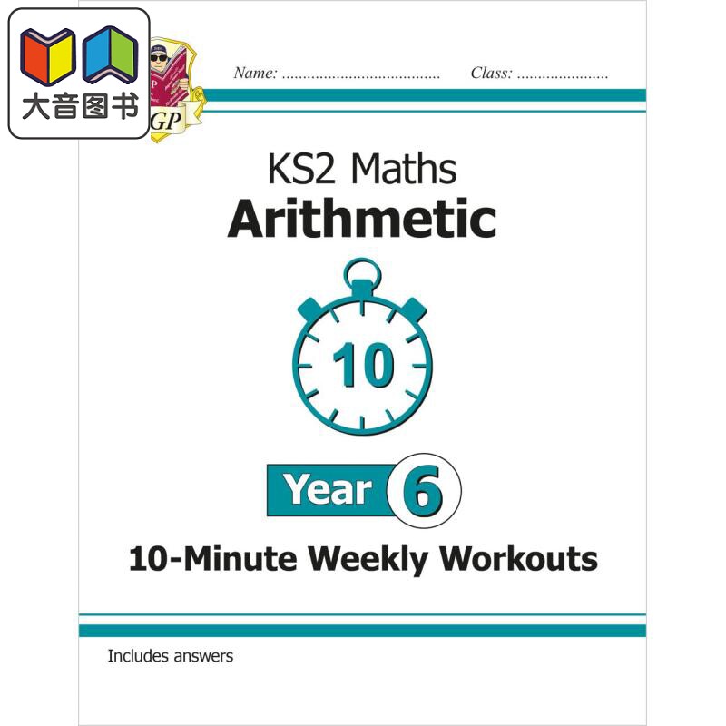英国CGP原版教辅 New KS2 Maths 10-Minute Weekly Workouts: Arithmetic 新KS2 数学10分钟每周锻炼算术6年级 大音