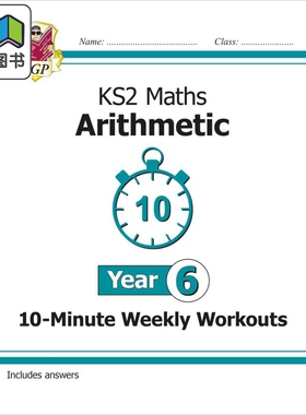 英国CGP原版教辅 New KS2 Maths 10-Minute Weekly Workouts: Arithmetic 新KS2 数学10分钟每周锻炼算术6年级 大音