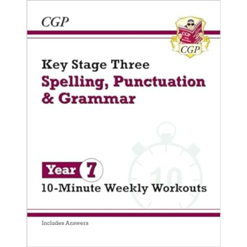 英国CGP原版  New KS3 Year 7 Spelling Punctuation and Grammar 10 Minute Weekly Workouts 大音