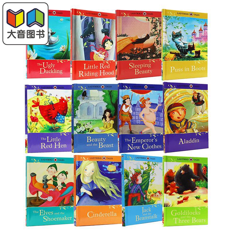 Ladybird Tales 瓢虫经典童话故事系列12册套装 小红帽小丑鸭睡美人 英语启蒙 精装 儿童图画书 英文原版进口图书 大音
