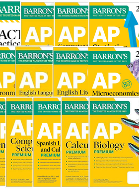 Barrons AP 2025 巴朗 AP 预科备考书考试 Precalculus Premium Prep Book 微积分 Biology Calculus Chemistry 生物化学英文原版