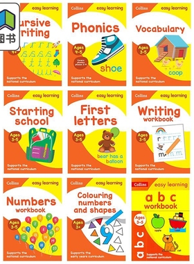 Collins Easy Learning Preschool 英文原版柯林斯易学儿童活动书练习册合集 3-5岁学龄前幼儿园英语数学启蒙早教 大音