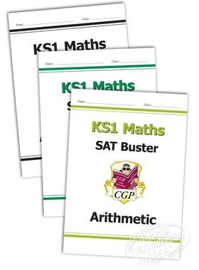 CGP Complete KS1 Maths SAT Buster 小学1年级 数学测试套装 算术+推理思维+答案本 6-7岁
