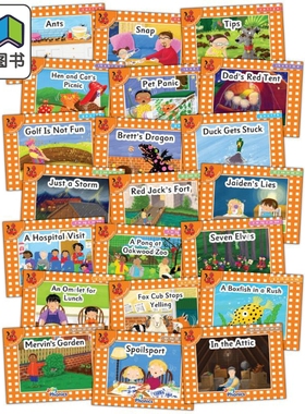 快乐自然拼读读物橙色等级大套装 手写体 英式英语版 Jolly Phonics Orange Level Readers Complete Set英文原版 大音