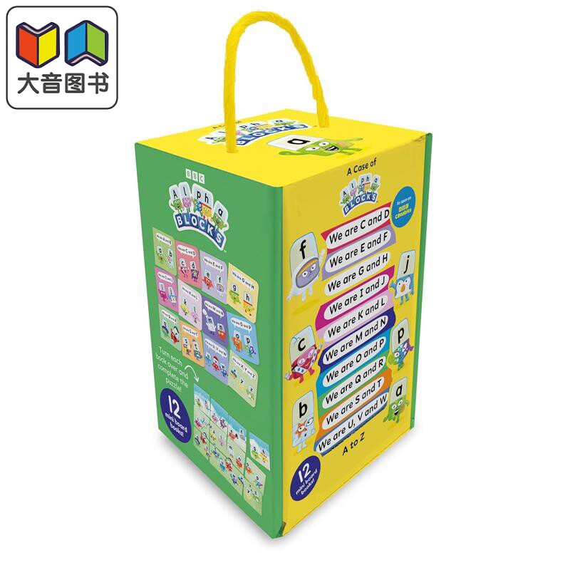 字母积木12册小套装 A Case of Alphablocks 12 Mini Books Collection Box Set 英文原版 儿童卡通动画学习绘本 大音