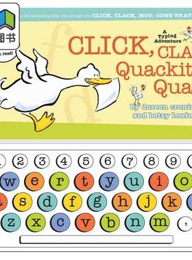打字冒险书 Click Clack Quackity-Quack 英文原版 儿童早期学习 新奇趣玩学习游戏书 早教认知图画书 精品童书 大音