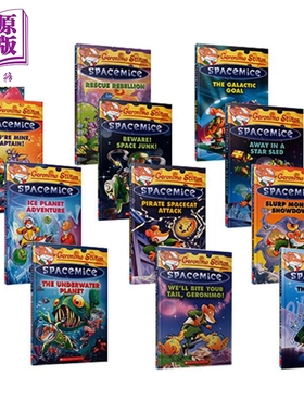 Geronimo Stilton Spacemice 老鼠记者 太空老鼠 1-12册 英文原版 儿童初级章节桥梁书故事文学插图 8-12岁 640L
