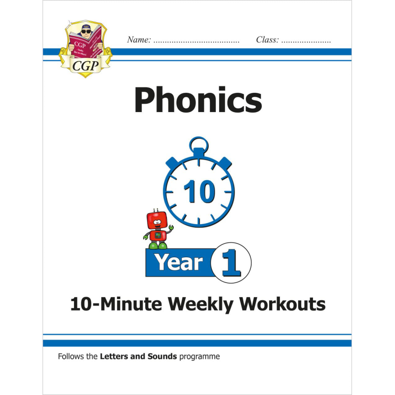 英国CGP原版 KS1 Year 1 English Phonics Buster Screening Check 10-Minute Weekly Workouts Targeted Practice Book 英文原版