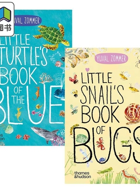 英文绘本小动物之书2册 小蜗牛的虫子书Little Snails Book of Bugs 小乌龟的海洋书Turtles Book of the Blue 大音