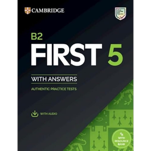 2023年新版剑桥官方FCE考试真题4套 含答案听力音频在线账号资源B2 First 5 Students Book with Answers 大音