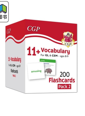 英国原版教辅CGP 11+ Vocabulary Flashcards for Ages 8-9 - Pack 2 英文原版英语单词词汇卡包2 8-9岁 大音