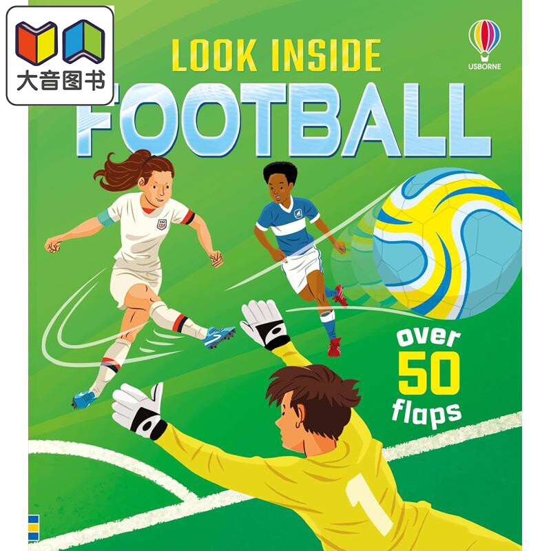 尤斯伯恩看里面系列 足球 Look Inside Football 英文原版 儿童纸板书 翻翻书 足球主题基础知识 进口低幼童书 大音
