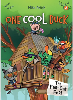 桥梁漫画 酷鸭天团2 One Cool Duck 2 英文原版小初文学 儿童桥梁书 图画图像小说 图画章节书 漫画故事书进口 大音