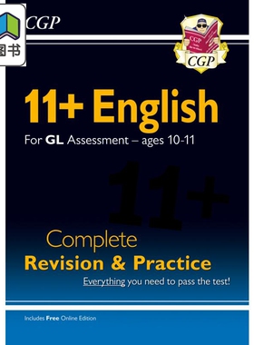 英国CGP New 11+ GL English Complete Revision and Practice Ages 10-11 with Online Edition 大音