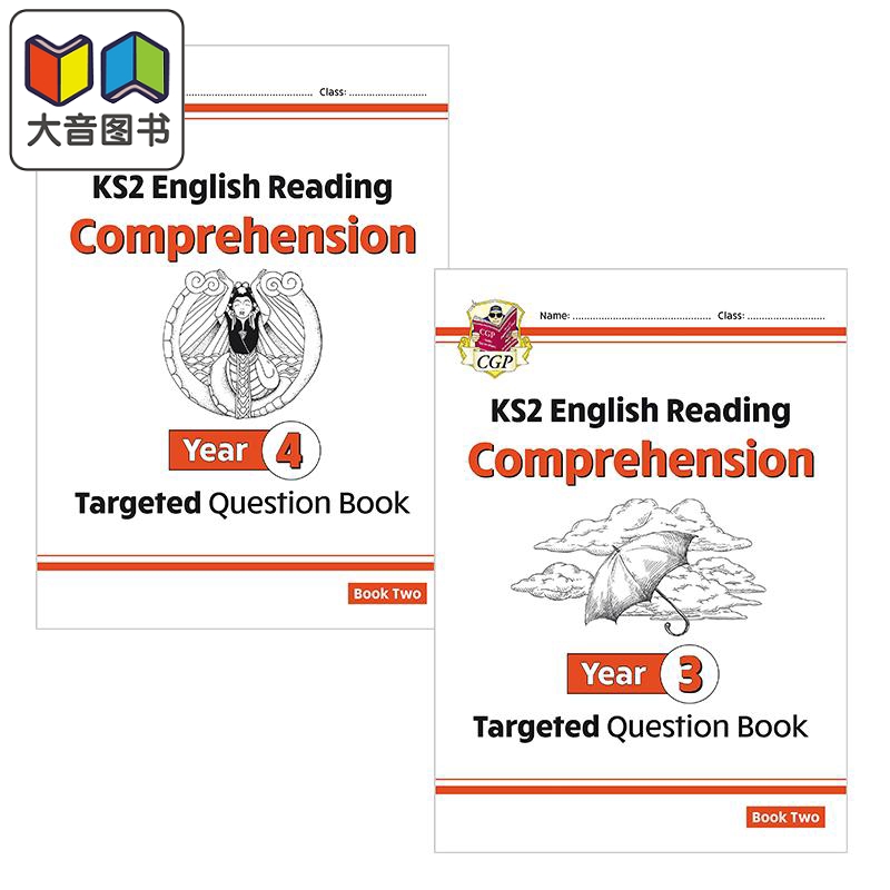 英国CGP原版 KS2 小学3 4年级 英语有针对性的问题书 阅读理解套装2册 Year3-4 含答案 英文原版