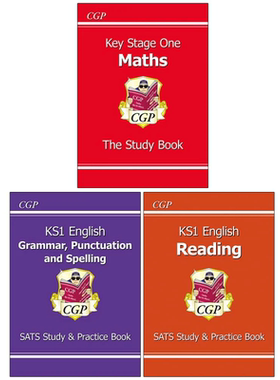 英国CGP原版 KS1 Maths English SATS Grammar Punctuation Spelling Reading Study Practice Book 英文原版