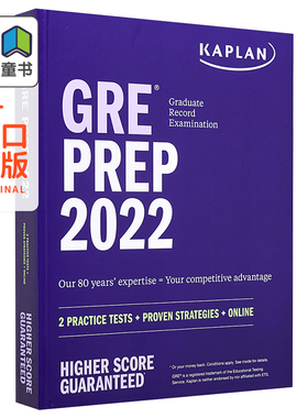 卡普兰GRE备考指南2022 GRE Prep 2022 英文原版 Kaplan Test Prep