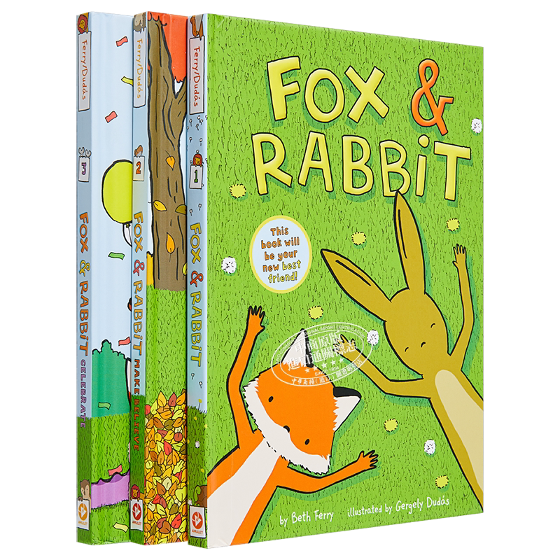 Gergely Dudas Fox & Rabbit 狐狸与兔子系列3册套装 Beth Ferry 图像小说图画小说 儿童漫画故事书 6岁以上 英文原版进口 大